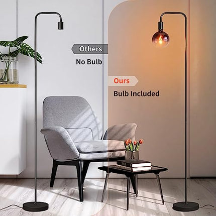 ONEWISH Floor Lamp for Living Room - Minimalist Industrial Standing Lamp with Mo