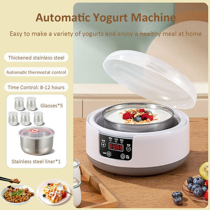 Probiotic Yogurt Machine Fully Automatic Yogurt Machine 1.2L, Timer and Constant