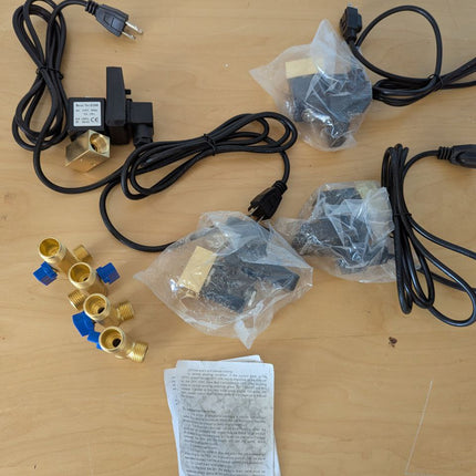 QWORK Automatic Timed Condensate Drain Valve, 4 Pack 1/2" Ac110v 2-Way Direct-Ac