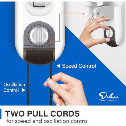 Amucolo 2 Pack 16 in. Indoor White Wall Mount Fan with Adjustable Tilt and Quiet