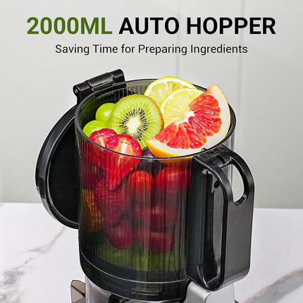 AMZCHEF 5.3 Inch Automatic Juicer Machine, Cold Press Juicer for Whole Fruits an