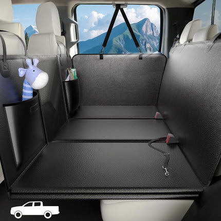 XL Truck Back Seat Extender for Dogs, Upgraded Anti-Scratch PU Leather, Dog Car