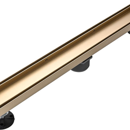 AVSIILE Linear Shower Floor Drain, Brushed Gold 24 Inch 304 Stainless Steel Bath