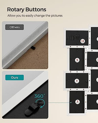 SONGMICS Collage Picture Frames, 4x6 for Wall Decor 12 Pack, Assembly Required,
