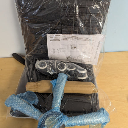 BWE Black Contemporary Ergonomic Adjustable Height Swivel Faux Leather Desk Chai