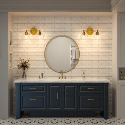 VONLUCE Bathroom Light Fixtures, 2-Light Bathroom Lights Over Mirror with Globe