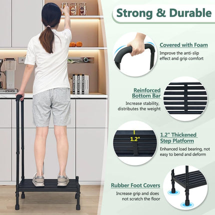 Medical Step Stool with Handle for Elderly SUV Car Step Stool Standing Assist Ai