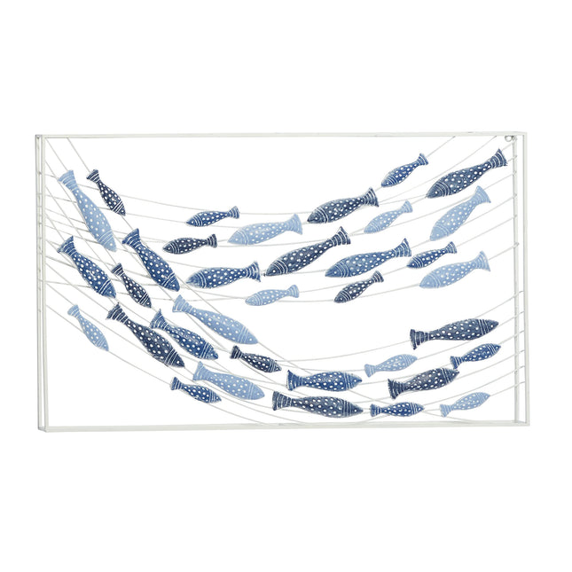 Deco 79 Metal Fish Wall Decor, 40" x 2" x 24", Blue