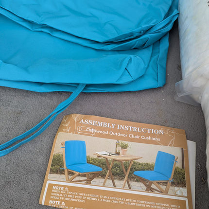 Ottowood High Back Outdoor Chair Cushions Set of 2-44''x20'' Patio Dining Chair