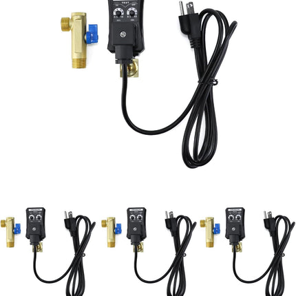 QWORK Automatic Timed Condensate Drain Valve, 4 Pack 1/2" Ac110v 2-Way Direct-Ac