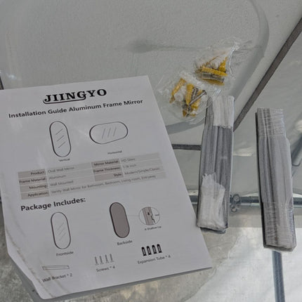 JIINGYO Oval Mirror, 24"×32" Gold Bathroom Mirror, Oval Mirror for Bathroom, Gol