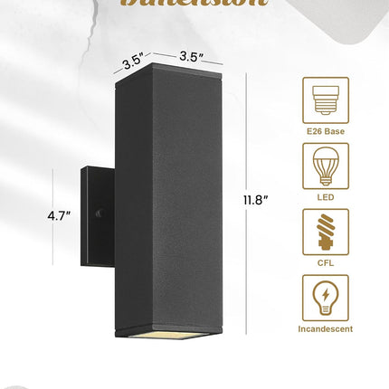 Ken & Ricky Outdoor Wall Lights, Modern Exterior Lighting Fixtures, Aluminum Fro