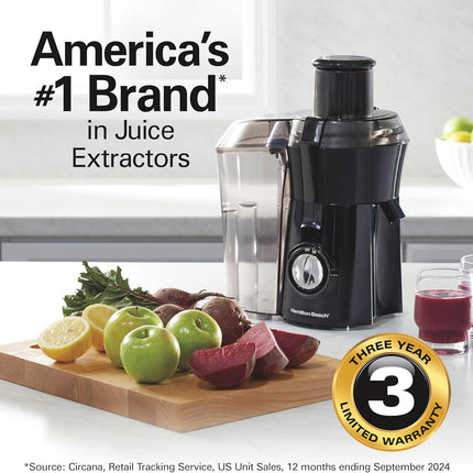 Hamilton Beach Juicer Machine, Big Mouth Large 3 inch Feed Chute for Whole Fruit