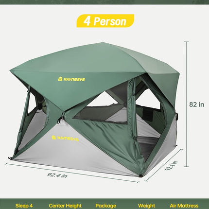 Camping Tent,Instant Cabin Tent, Setup in 60 Seconds, 4 Person Pop up Tents for