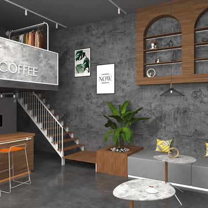 3yecao 48"×79" Extra Wide Thick Dark Blue Grey Cracked Concrete Wallpaper Peel a