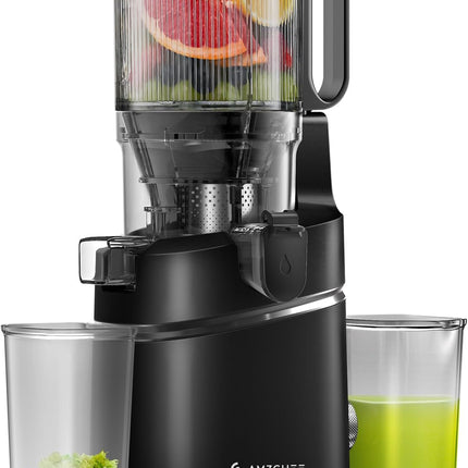 AMZCHEF 5.3 Inch Automatic Juicer Machine, Cold Press Juicer for Whole Fruits an
