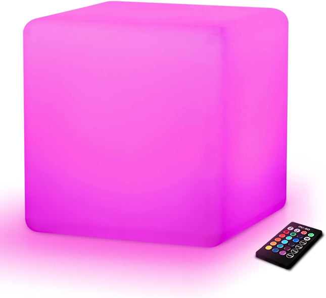 MR.GO 30cm 12-inch Rechargeable LED Cube Light, Color Changing LED Light Cube Se