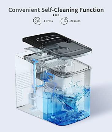 ecozy Portable Ice Maker Countertop, 9 Cubes Ready in 6 Mins, 26.5 lbs in 24 Hou