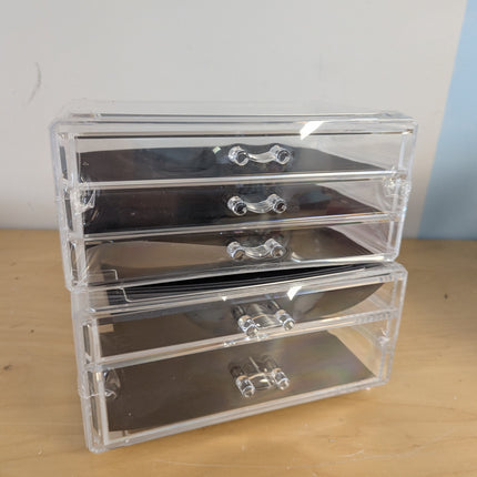 SONGMICS Makeup Organizer, Stackable Cosmetics Boxes, 5 Drawers, Transparent Pol