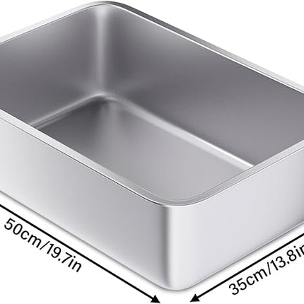 Nyutu Stainless Steel Litter Box, 20"x14"x6"(Deep) High Sided Large Metal Litter
