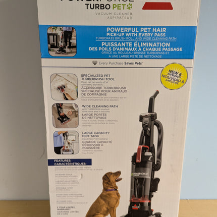 BISSELL® PowerForce® Turbo Pet Bagless Upright Vacuum, Powerfully Vacuum Pet Hai