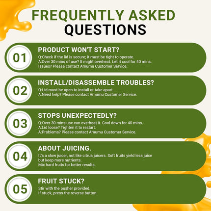 AMZCHEF 5.3 Inch Automatic Juicer Machine, Cold Press Juicer for Whole Fruits an