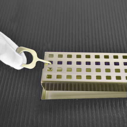 Nicmondo Linear Shower Drain 24 Inch, Bathroom Rectangular Floor Drain with Remo