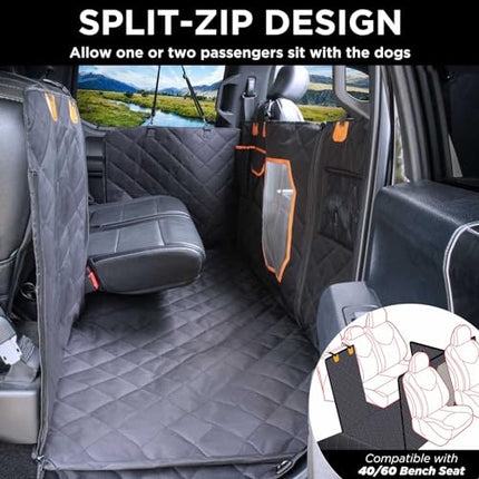 ITNAST XL Dog Seat Cover for Truck with Flip Up Rear Seats, Waterproof Dog Floor