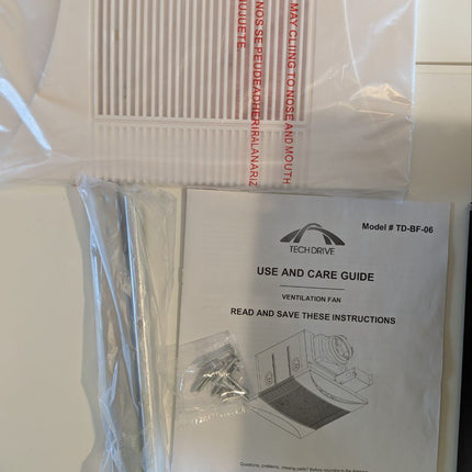 Tech Drive Super-Quiet 70 CFM, 0.3 Sone Bathroom Ventilation and Exhaust Fan (70