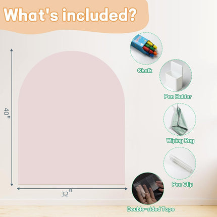 Magnetic Chalkboard Wall Decal 40"x32" - Upgraded Adhesive, Includes Wipe Cloth,