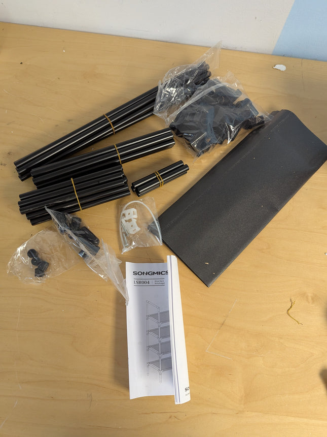 SONGMICS 4-Tier Shoe Rack, Shoe Storage Organizer with Metal Frame, Black ULSR00