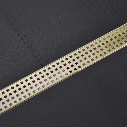 Nicmondo Linear Shower Drain 24 Inch, Bathroom Rectangular Floor Drain with Remo