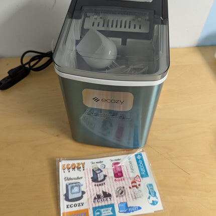 ecozy Portable Ice Maker Countertop, 9 Cubes Ready in 6 Mins, 26.5 lbs in 24 Hou
