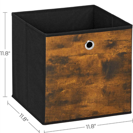 SONGMICS Storage Cubes, Set of 12 Storage Bins with Handles, Foldable Oxford Fab