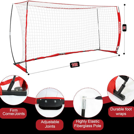 BaseGoal Soccer Goal,Soccer Net,Soccer Goals for Backyard,with Bow Frame,Collaps
