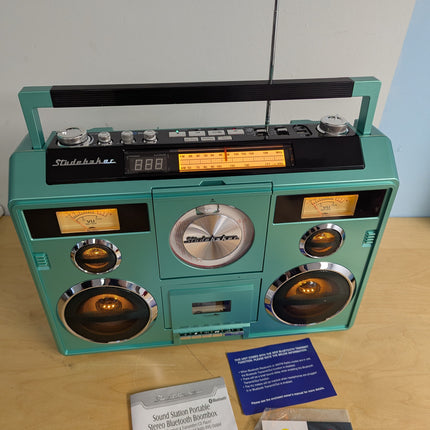 Studebaker Sound Station Portable Stereo Boombox with Bluetooth/CD/AM-FM Radio/C