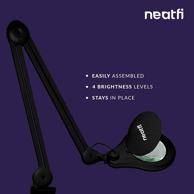 Neatfi 1,200 Lumens Super LED Magnifying Lamp with Clamp | Dimmable | Microfiber