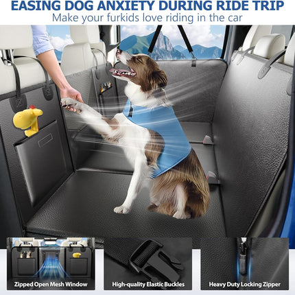 XL Truck Back Seat Extender for Dogs, Upgraded Anti-Scratch PU Leather, Dog Car