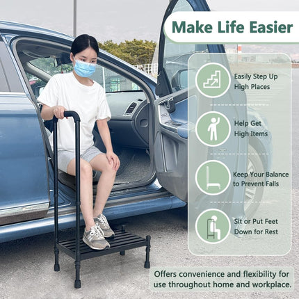 Medical Step Stool with Handle for Elderly SUV Car Step Stool Standing Assist Ai