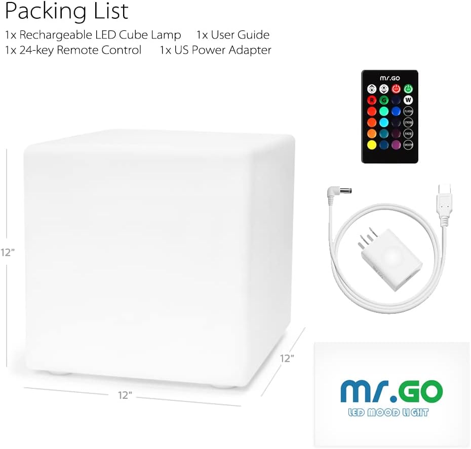 LED Cube Light 30cm Rechargeable MR.GO