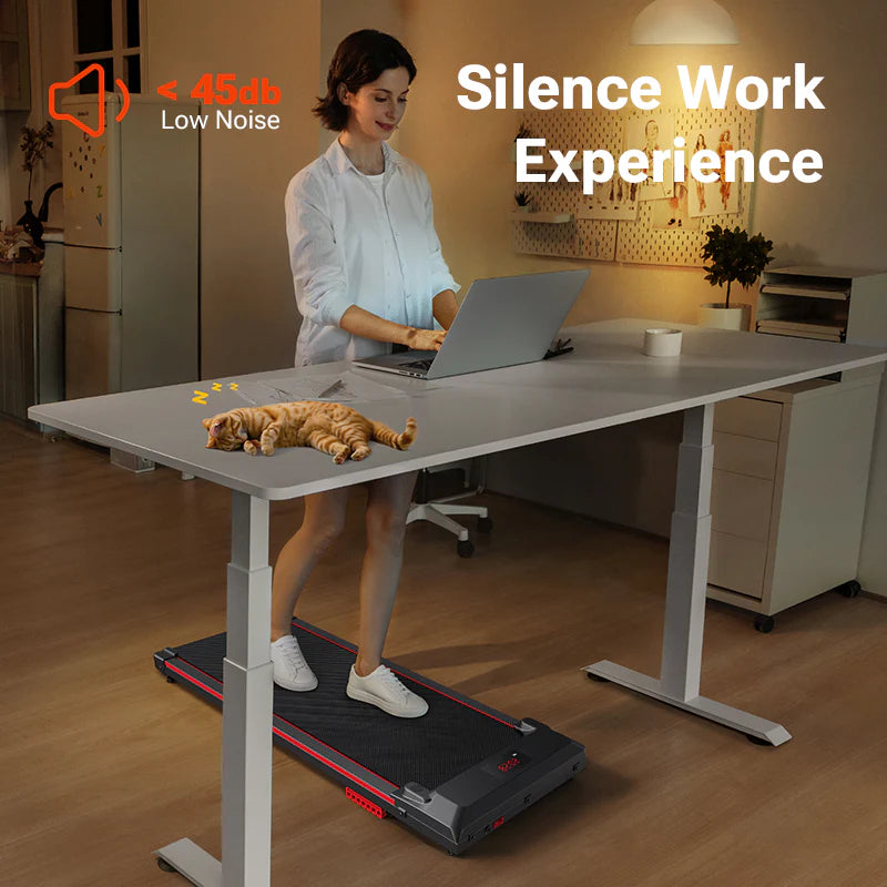 UREVO SpaceWalk E1 Walking Pad: Ultra-Slim 2.0HP Under-Desk Treadmill with Dual Shock Absorption