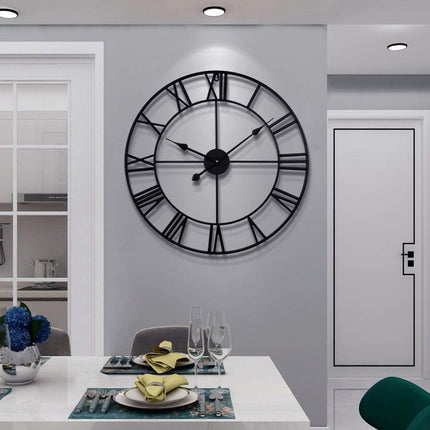 LEIKE Large Wall Clocks for Home Decor,Modern, 16" Round, Rustic, Silent Non Tic
