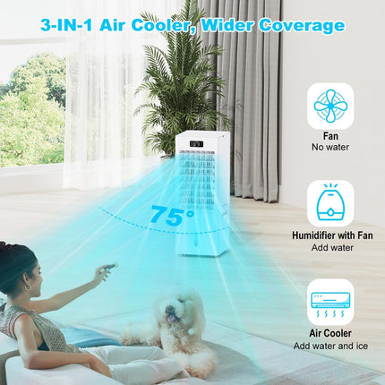 Windowless Portable Air Conditioners, 3-IN-1 Evaporative Air Cooler, 6L Swamp Co