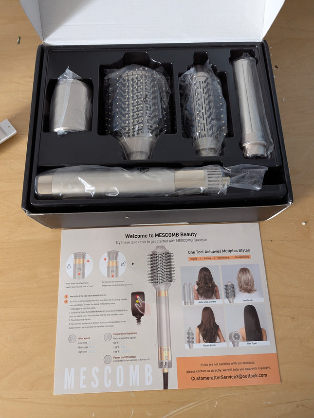 MESCOMB 5 IN 1 Hot Air Styler Hair Dryer Brush, 1500 Watts High Speed Hair Style