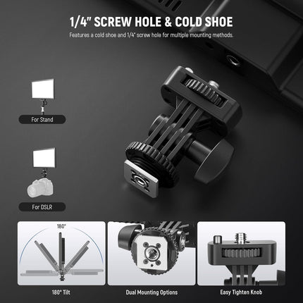 NEEWER 192 LED Video Light Panel, 20W Ultra Thin Bi-Color 3200-5600K with 8000mAh Battery & Cold Shoe Mount