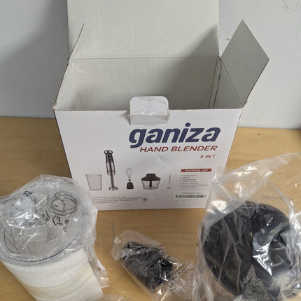 Ganiza Immersion Blender 5 in 1 Hand Blender 800W Heavy Duty Motor, 15 Speed and
