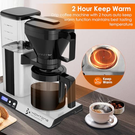 Homtone 8 Cup Coffee Maker-Programmable Brewer Meet SCA Standards:4-6 Mins Adjus