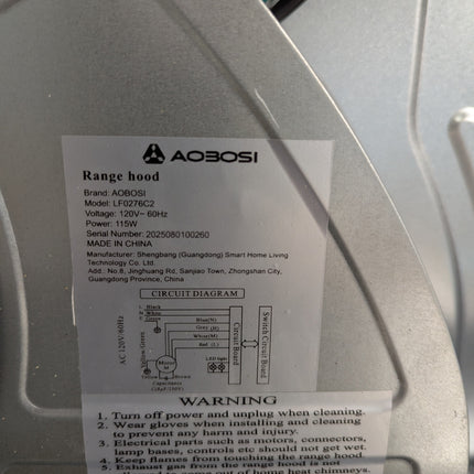AAOBOSI 30 Inch Under Cabinet Range Hood, 700 CFM, Gesture & Touch Control