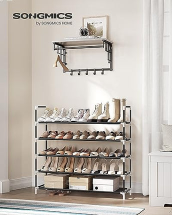 SONGMICS 5-Tier Shoe Rack, Shoe Storage for Hallway Closet, Slim and Space-Savin