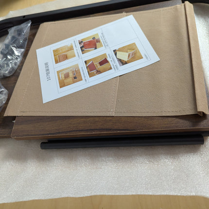 Ditind C Shaped End Table with Rolling Wheels, Small Couch Side Table with Stora